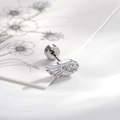 Silver angel wing cartilage stud earring with micro-set zircon and flat back screw - Right Side (Single) / White