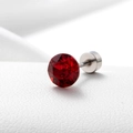 Sparkling red crystal stud earring with titanium steel screw back for women - Round Cut Style (A013-15#)