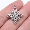 Silver vintage Celtic Witch's Knot pendant charm with intricate knotwork for DIY jewelry - Antique Silver
