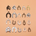 Set of 20 assorted metal horseshoe lucky charms for DIY jewelry in gold and silver - Mixed Colors Style (L10001_W01-A01)
