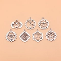 Set mit sieben antiken Chakra-Anhängern aus Silber für DIY-Halsketten und Meditation - Antiksilber