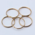 Five shiny gold double loop split rings for DIY keychains and jewelry making accessories - Style 1 / KC Gold