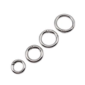 Set of four silver metal spring O-rings in varying sizes for DIY keychains and bags - Nickel / 20mm