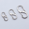 Tre dimensioni di moschettoni a S in metallo argento con doppie clip per zaini - Stile 14x32mm / Nichel