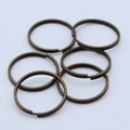 Set of 6 bronze finish double loop metal split rings for keychains and DIY crafts - Style 1 / Antique Bronze