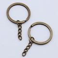 Zweierpack 28mm Bronze-Schlüsselanhänger mit Kette für DIY-Schmuckherstellung Zubehör - 25mm / Antikbronze
