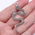 Vintage slangvormige hanger van zinklegering in retro zilver voor DIY sieraden - Antiek Zilver