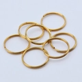 Polished golden double-loop split rings for DIY jewelry and keychains making - Style 1 / Gold