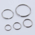 DIY split metal key rings in five different sizes with polished silver finish - Style 1 / Nickel