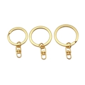 Set of 3 flat golden iron keychains with 360-degree swivel lobster clasps for DIY jewelry - Small / Gold