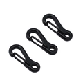 Tre moschettoni a S neri opachi per portachiavi fai-da-te e accessori leggeri - 24mm / Nero opaco