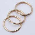 Three premium gold plated metal split rings for DIY keychains and crafts accessories - 1.2x15mm / KC Gold