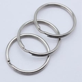 Three silver stainless steel split key rings with dual-layer metal design for DIY crafts - 1.2x15mm / Nickel