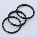Three premium flat black plated metal split key rings for DIY jewelry and keychain crafts - Matte Black