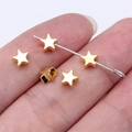 5.6mm golden star beads on fingertip for DIY jewelry making and craft supplies - Gold