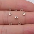 Silver geometric zinc alloy spacer beads for jewelry making, 4mm small triangle beads - White Gold Color