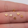 DIY golden zinc alloy geometric beads for jewelry making with small threading hole - Bright Gold