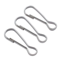 Three silver-colored metal spring snap hooks for DIY jewelry and keychain accessories - Nickel / 20mm