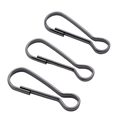 Three gunmetal gray metal spring snap hooks for jewelry and keychain accessories - Gunmetal / 20mm
