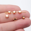 DIY jewelry making supplies small golden star-shaped metal beads on a pin for necklaces - KC Gold