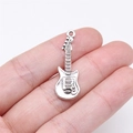 Antique silver bass guitar pendant charm in metal alloy for DIY jewelry making - Ancient Silver (B16790_W25-E23)