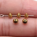 Golden bicone spacer beads with engraved radial pattern for jewelry DIY making - Antique Gold (D10993_W17-Y05)