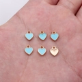 Hellblaue Herzanhänger aus Emaille-Legierung mit Goldbeschichtung für DIY-Schmuck - Hellblau (D20045_U01-A45)