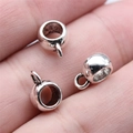 Set of three vintage silver large hole pendant bails for DIY jewelry making and crafts - Cup Shaped (B16868) / 7x11x4mm / Antique Silver