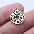 Vintage silver 7 Chakra hollow metal pendant charm for DIY jewelry necklaces and bracelets - Hollow Radiant Pattern Style (B16864_W08-I37)