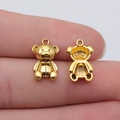 Gouden teddybeer hanger van legering met 3D-reliëfdetails voor DIY-sieraden maken - Antiek Goud
