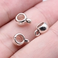 Polished silver cup-shaped DIY jewelry beads with side loops held in palm of hand - Cup Shaped (B16869) / 6x8x3mm / Antique Silver