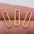 Drei Stück 6x20mm goldene ovale Schmuckverbinder für DIY Halskettenherstellung - Altgold (D10822)