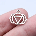 Antique silver 7 chakra pendant with geometric totem for DIY jewelry making - Sacral Chakra Symbol Style (B16862_W08-I28)
