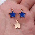 Sternanhänger aus Legierung mit dunkelblauer Emaille und Roségold für Bastelarbeiten - Blau (D20111_U01-B21)