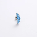 Titanium steel cartilage stud earring with blue zircon gemstones in a curved arrangement - Curved Pave Design (A06-3#)