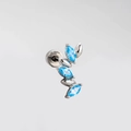 Titanium steel cartilage stud earring featuring light blue marquise cut zircon stones - Leaf Vine Shape (A06-5#)