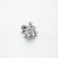 Triangle titanium steel helix stud featuring iridescent zircon and star-shaped metal accents - Triangle Iridescent Gem Style (A116-4#) / Single Piece