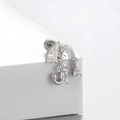 Elegant silver umbrella stud earring with bow detail and zircon drop pendant - Bow Umbrella Teardrop Pendant (A133-6#) / Single Piece