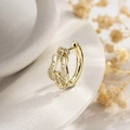 Elegante goldene Hufeisen-Ohrringe mit Mikrozirkonia im luxuriösen Gürtelschnallen-Design - Französische Gebiss-Ohrschnalle (A909-3#) / Hellkaffeegold (Einzelstück)