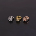 Dreiteiliges Blumen-Ohrring-Set in Silber, Gold und Roségold mit Zirkon-Steinen - Fünfblättrige Blume Mikro-Eingelegter Zirkonia Stil (款式5-272) / Roségold