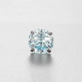 Orecchino a perno con zircone azzurro taglio ottagonale da 6mm e incastonatura a quattro griffe - 8mm/Asta Sottile con Vite / Blu Mare (Pezzo Singolo)