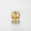 Orecchino con zircone giallo a taglio ottagonale e montatura argentata a quattro griffe - 8mm/Asta Sottile con Vite / Giallo (Singolo)