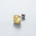 Elegant yellow zircon stud earring with millenium cut and titanium steel screw back - 8mm Zirconia - 1Pc / Goose Yellow