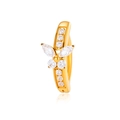 Goldener Bauchnabelpiercing-Schmetterling mit Zirkonia Kristallen für Körperschmuck - Gold