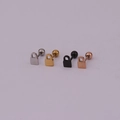 Vierer-Set Edelstahlohrstecker in Schlossform: Silber, Gold, Schwarz und Roségold Töne - Schlossform (HS271) / Silber
