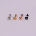 Detailansicht der Mini-Blitz-Ohrstecker in Silber, Gold, Roségold und Schwarz aus Edelstahl - Augenform (HS271) / Silber