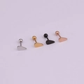 Tränentropfen-Ohrstecker in Silber, Gold, Schwarz und Roségold mit Schraubverschluss - Wassertropfenform (HS271) / Silber