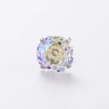 Octagon rose cut crystal stud earring in titanium steel with aurora coating finish - 6mm Single / Luna (A100-15#)