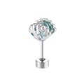 Blue ocean style seashell and starfish cartilage stud earring with silver finish - A507-1# Light Ocean Blue + Blue Drip Oil (Stainless Steel External Spiral)