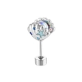 Marine series shell stud earring with blue starfish and stones in silver finish - A507-5# AB Colorful + Blue Drip Oil (Stainless Steel External Spiral)